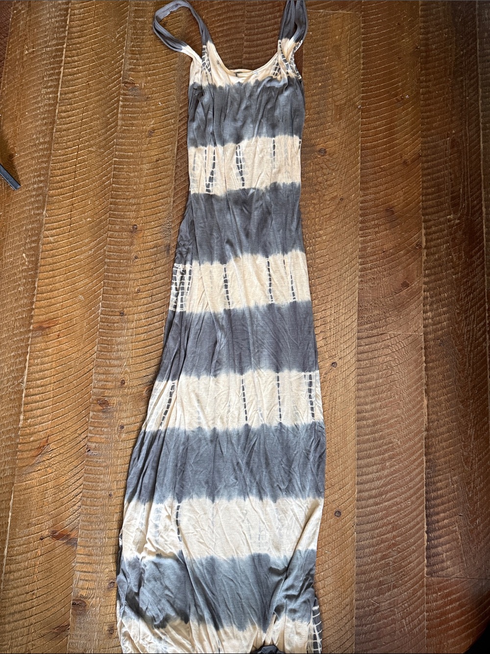 Element Striped Tie-Dye Maxi Skirt - Gray & Cream